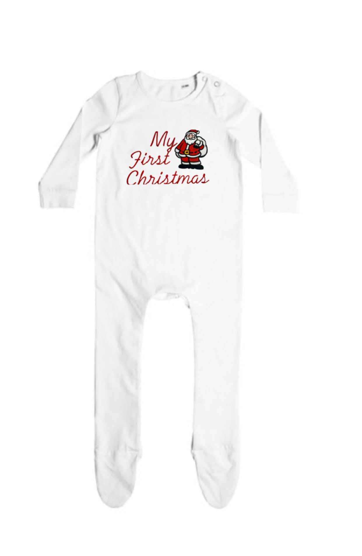 White Sleepsuit My First Christmas with a choice of Design