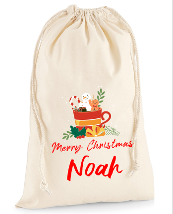 Personalised XLarge Cotton Santa Sack
