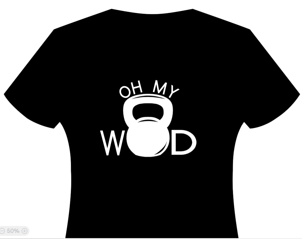 Teeshirt with OH My Wod printed across the Front
