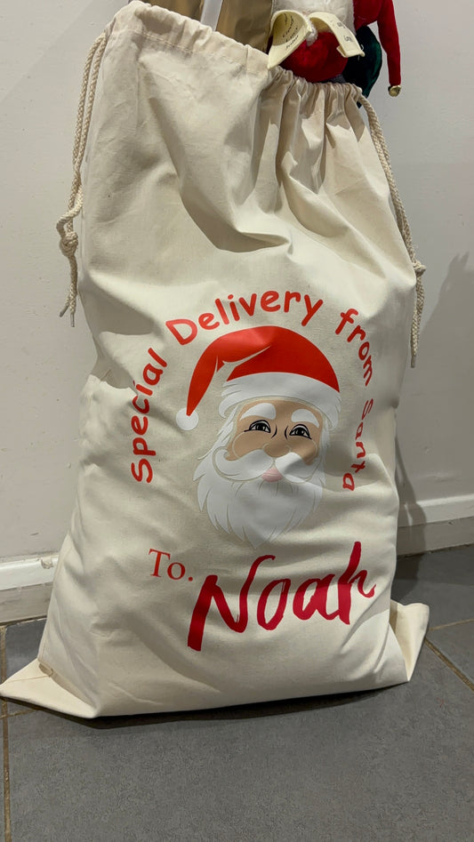 Personalised XLarge Cotton Santa Sack