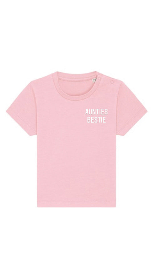 Baby Teeshirt with Embroidered Named Bestie left chest