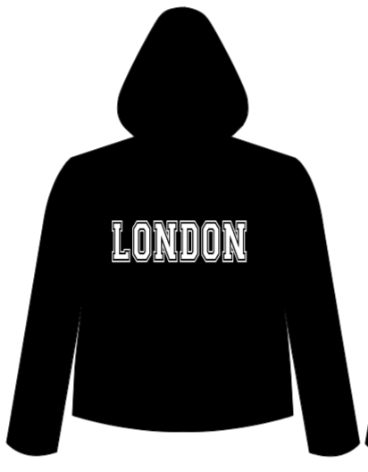 London Printed on Front Hoodie for Kids