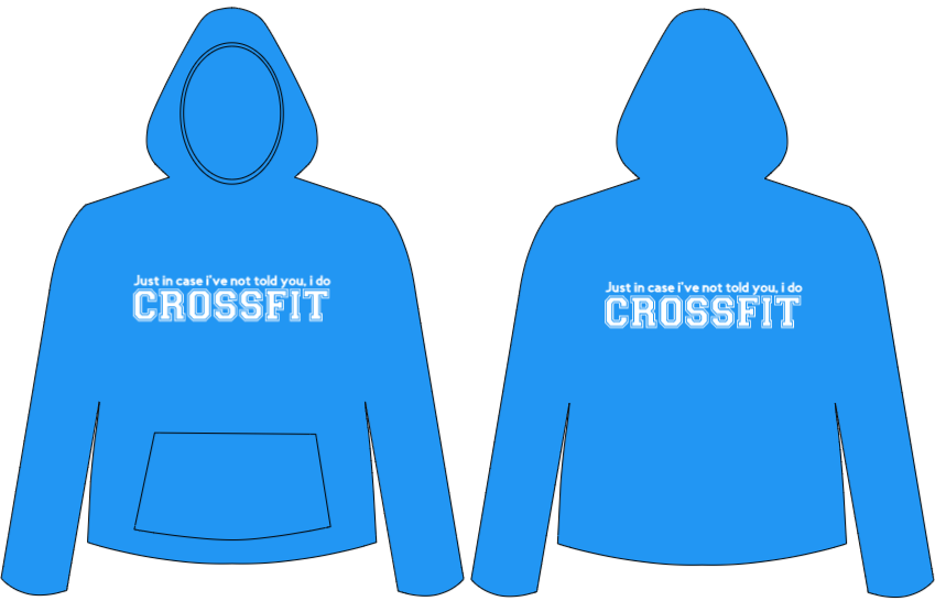 Crossfit Printed on Front or Back of Hoodie for Adults