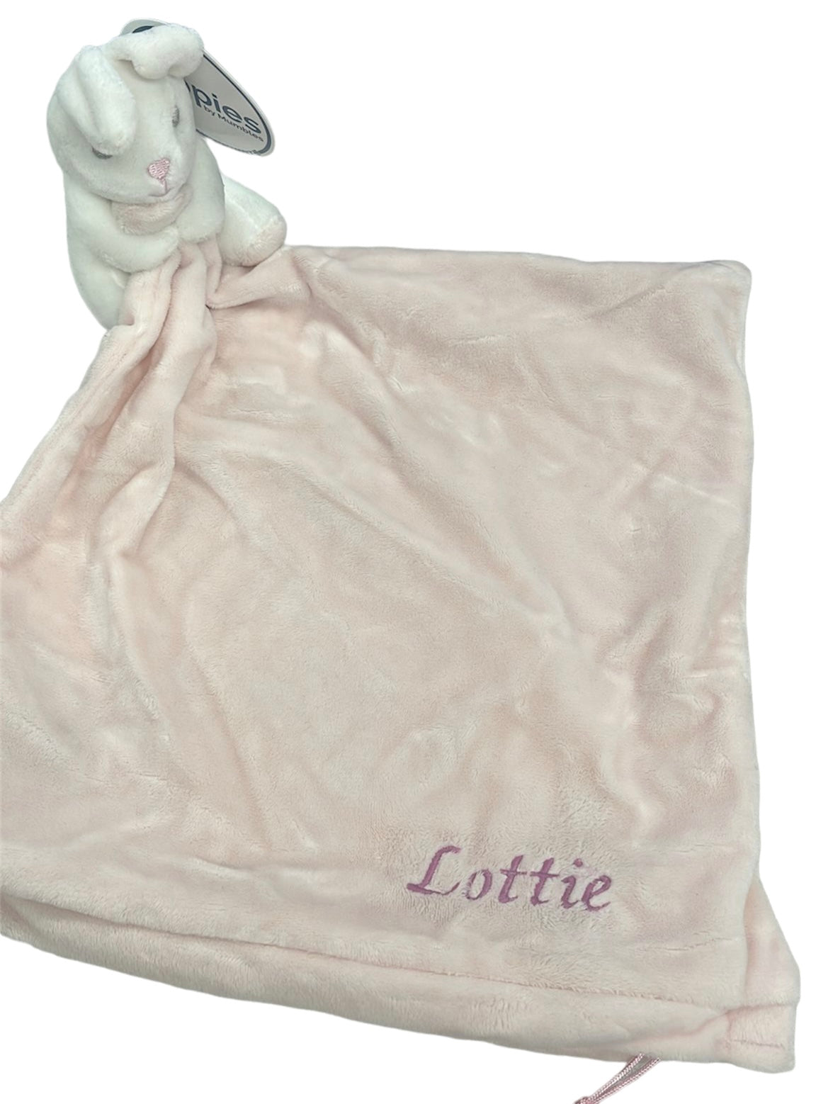 Baby Animal Comforter with Rattle Embroidered with Child's Name