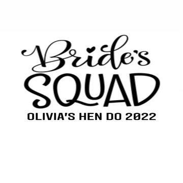 Personalised Bride Squad Hen Party Teeshirts