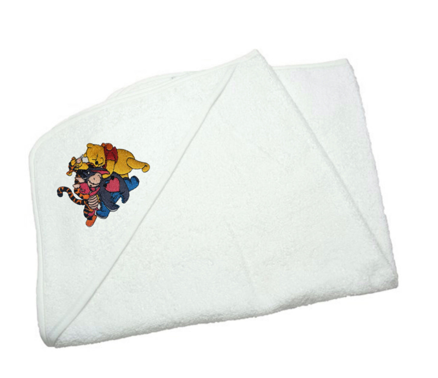 Winnie The Pooh And Friends White Hooded Baby Towel
