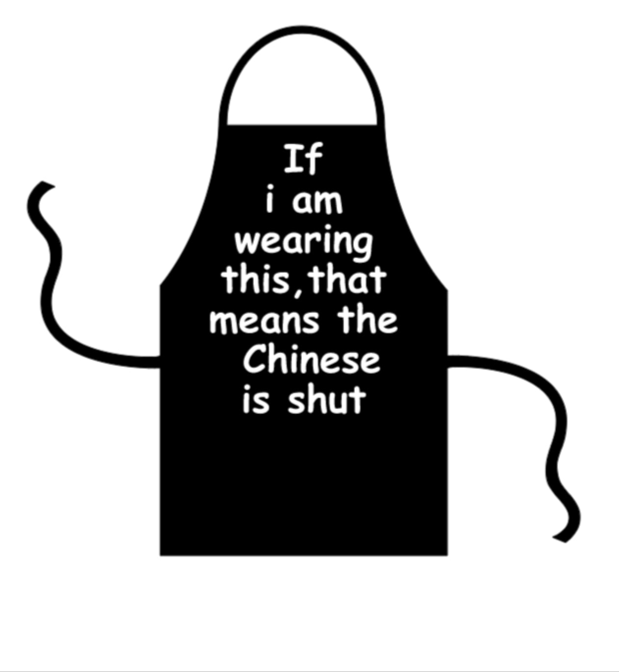 Chinese Shut Black Apron