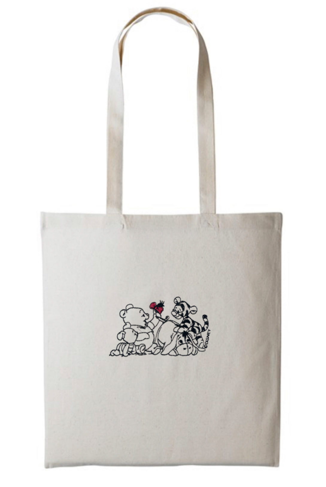 Winnie The Pooh and Friends Silhouette Long Handle Cotton Tote Bag For Life