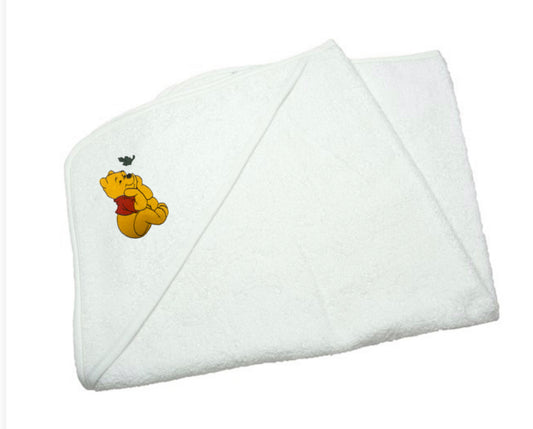 Winnie The Pooh White Hooded Baby Towel