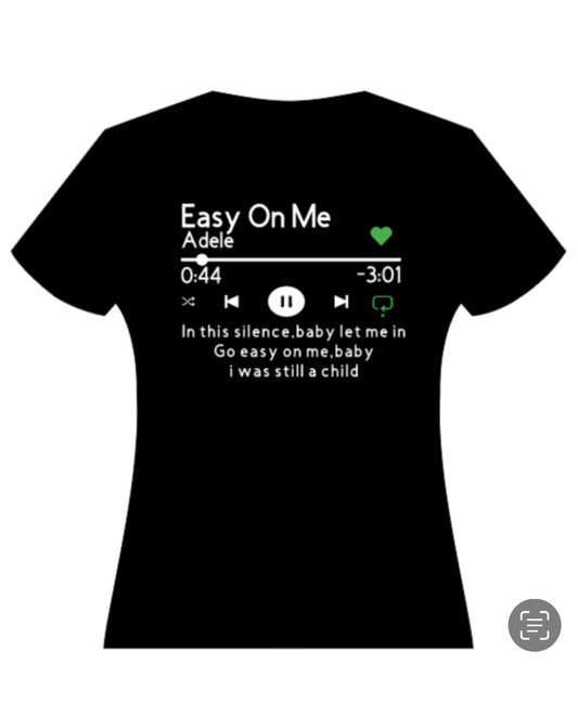 Easy On Me Adele Lyrics Teeshirt
