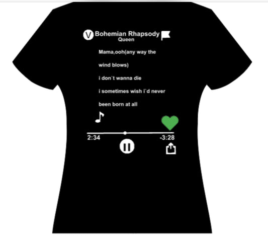 Queen Bohemian Rhapsody Lyrics Teeshirt