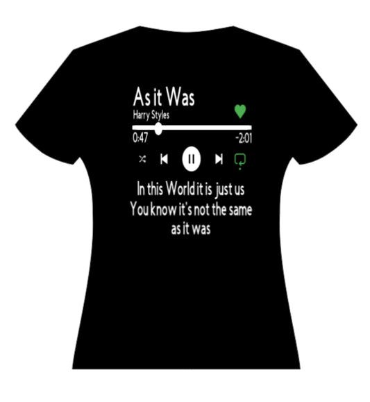 Harry Styles As It Was Lyrics Teeshirt