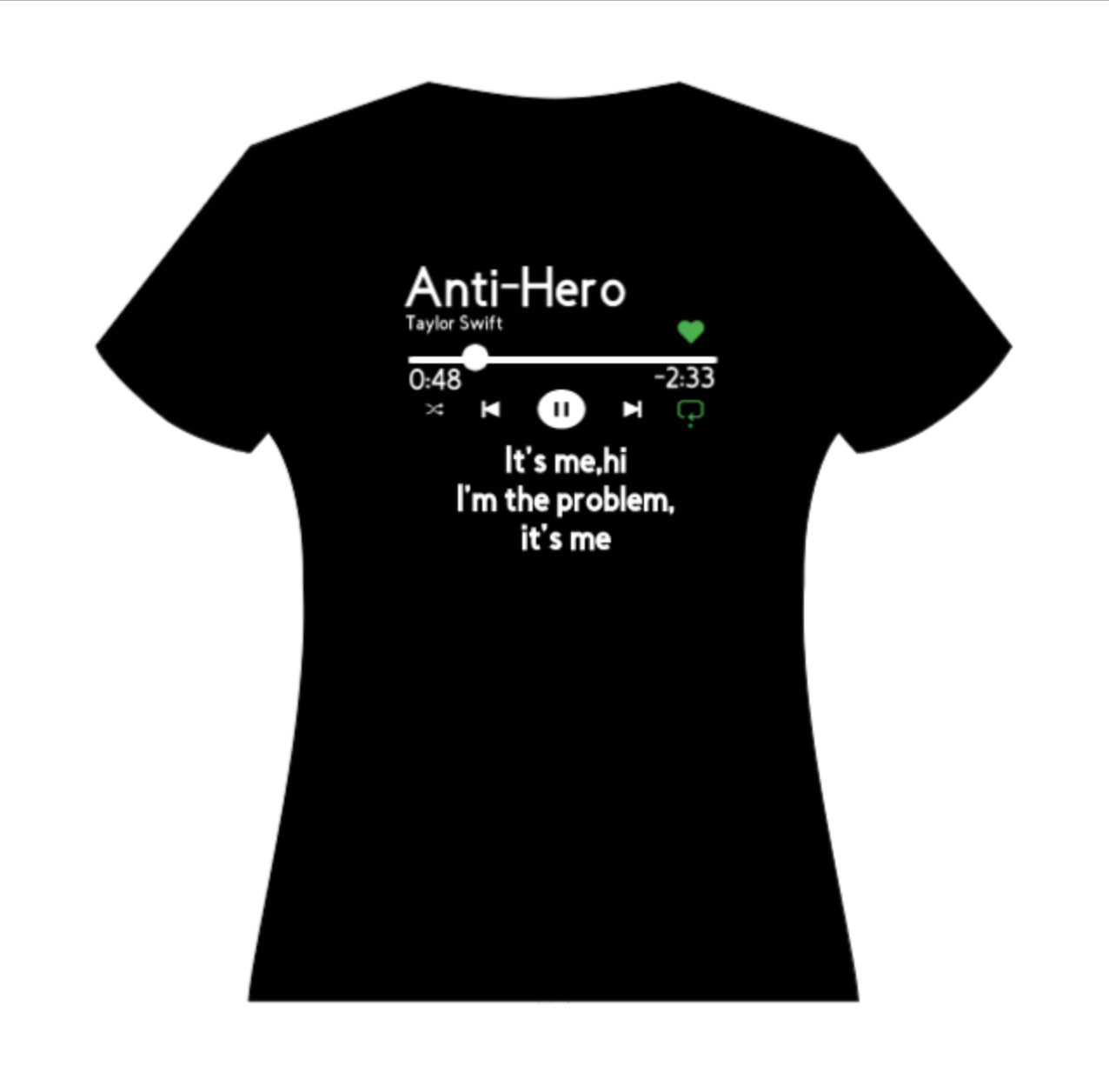 Anti-Hero Taylor Swift Lyrics Teeshirt