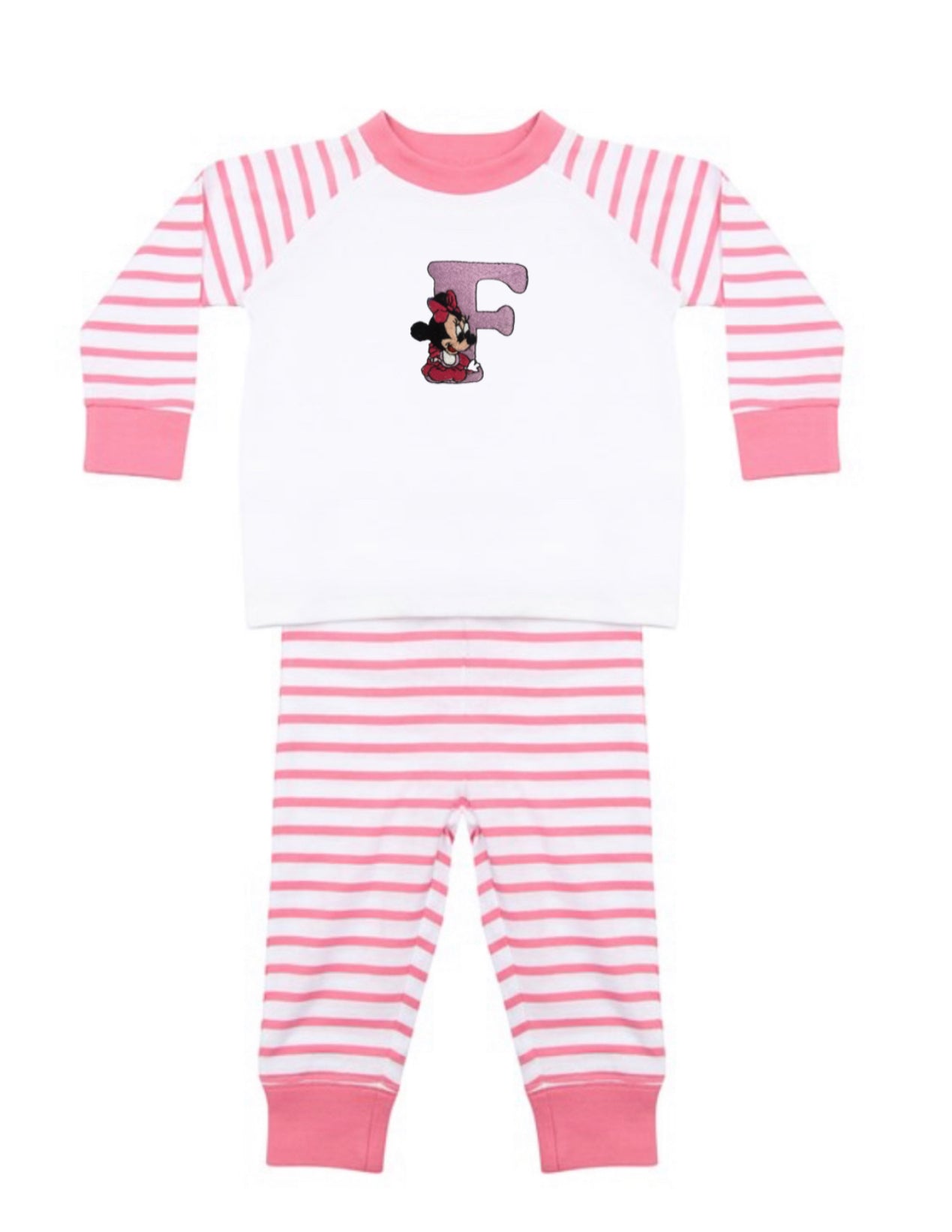 Disney Initials Character Baby Stripped Pyjamas