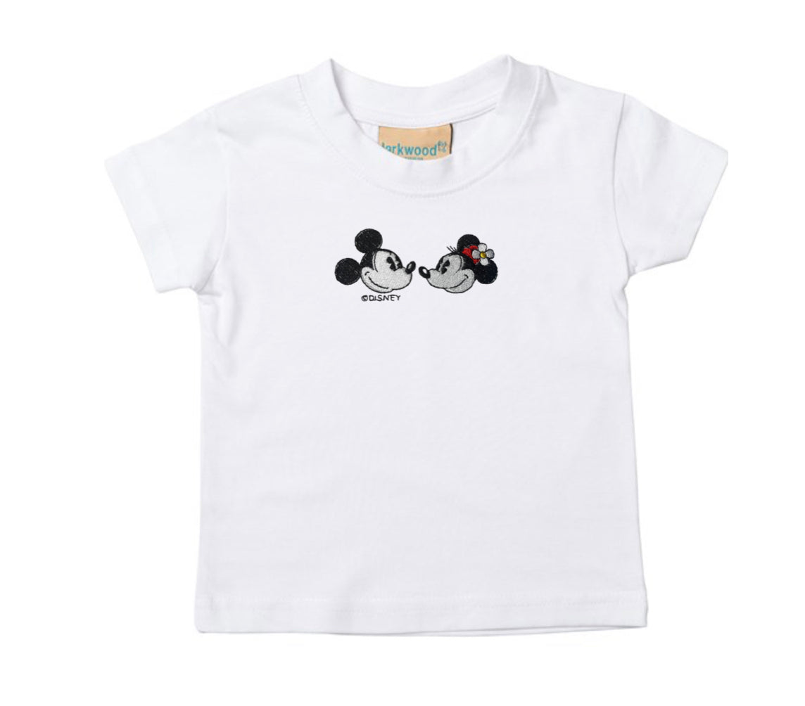 Mickey And Minnie Baby White Teeshirt