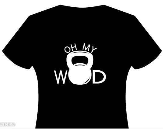 Teeshirt with OH My Wod  printed across the Front